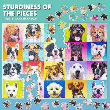 JOYIN 300 pcs Multicolor Dogs Puzzle for Kids and Adults