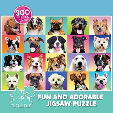 JOYIN 300 pcs Multicolor Dogs Puzzle for Kids and Adults