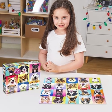 JOYIN 300 pcs Multicolor Dogs Puzzle for Kids and Adults