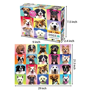 JOYIN 300 pcs Multicolor Dogs Puzzle for Kids and Adults