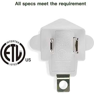4 Pack ETL Listed Grounding Outlet Adapter, JACKYLED 3-2 Prong Adapter Converter, Portable Fireproof...