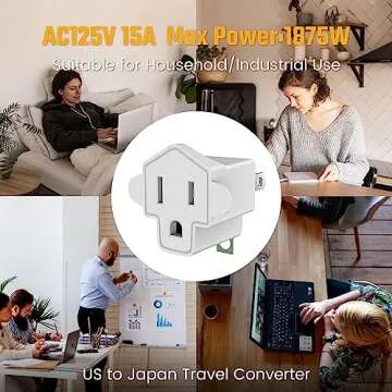 4 Pack ETL Listed Grounding Outlet Adapter, JACKYLED 3-2 Prong Adapter Converter, Portable Fireproof 392℉ Resistant Heavy Duty Wall Outlet Plug for Household Appliances Industrial