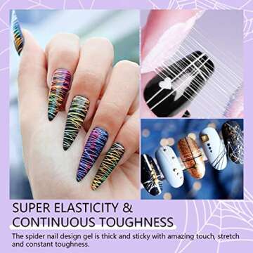 SAVILAND Spider Gel Kit: 12 Colors Nail Design Gel Set, Drawing Gel for Lines with 15 pcs Nail Art Brushes for Lines Decoration for Nail Art, Nail Design, DIY at Home