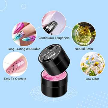 SAVILAND Spider Gel Kit: 12 Colors Nail Design Gel Set, Drawing Gel for Lines with 15 pcs Nail Art Brushes for Lines Decoration for Nail Art, Nail Design, DIY at Home
