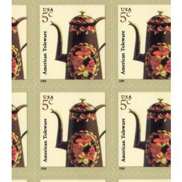 American Toleware (Sheet of 20) 5 Cent US Postage Stamps 2002 Scott 3756