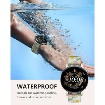 20mm Watch Band Compatible with Samsung Galaxy Watch 7 FE 6 5 4 40mm 44mm,Watch 6 4 Classic Band, Galaxy Watch 5 Pro 45mm 3 41mm Active 2 Cute Silicone Sport Band Women (Aesthetic Floral)