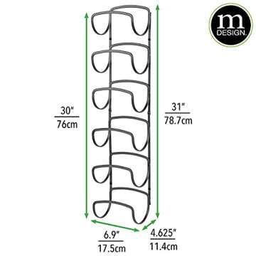 mDesign Metal Towel Shelves – Towel Rack for The Bathroom with 6 Compartments – Practical Bathroom Accessories for Both Large and Small Towels – Black