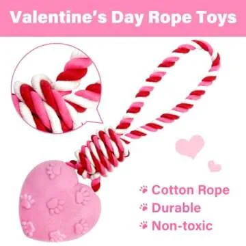 Lepawit Valentine's Day Dog Toys, 2 Pack Dog Rope Toys for Tug of War, Dog Chew Toys for Teeth Cleaning, Valentine's Day Dog Gifts for Small and Medium Dogs