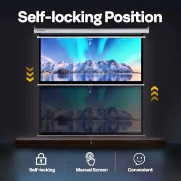 VIVOHOME Projector Screen Pull Down, 1:1 120 Inch Retractable Projection Screen, HD 4K Manual Pull Movie Screen for Home Theater, Cinema, Office (84x84 Inch White)