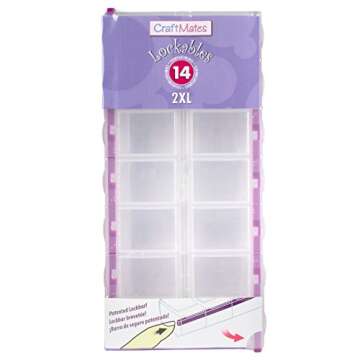 Craft Mates Bead Organizer with 14 Locking Compartments