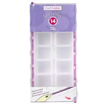 Craft Mates Bead Organizer with 14 Locking Compartments