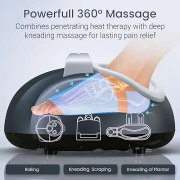 Tranqwil Foot Massager machine with Deep Tissue Massage Heat, Blood Flow, Vibration, and Compression, Relief for Neuropathy, Diabetics, and Plantar Fasciitis, Up to Size 11 (Blue)