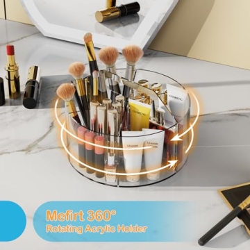 Mefirt Acrylic Pen Holder - 360° Rotating Organizer