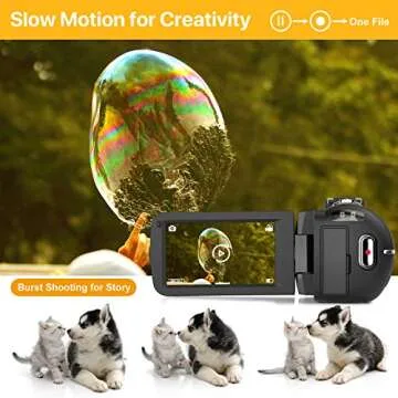 ACTITOP Video Camera Camcorder Ultra HD 2.7K 30FPS 36.0 MP IR Night Vision YouTube Vlogging Camera 3.0 Touch Screen 16X Digital Zoom with Remote Control Microphone Handheld Stabilizer 2 Batteries