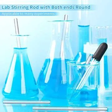 20 Glass Stirring Rods for Kitchen and Lab Use