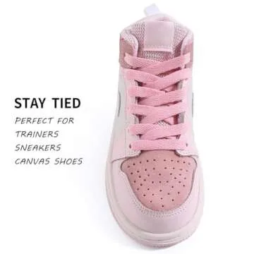 Vibrant VSUDO Flat Light Pink Shoe Laces for Sneakers