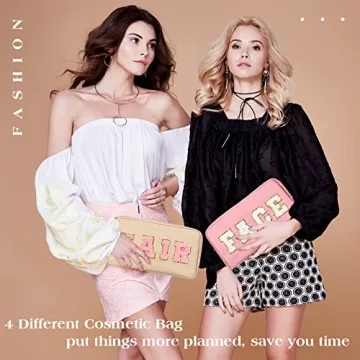 Cunno 4 Pcs Stylish Nylon Makeup Bag Set for Women