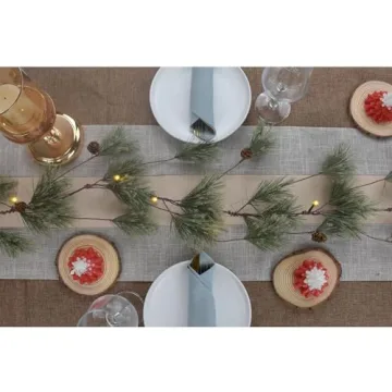 6.4ft Smokey Christmas Garland with Lights, Prelit Natual Rustic Cedar Pine Garland with Pine Cones for Home New Year, Mantle, Fireplace, Indoor Outdoor Decoration Simple Garland