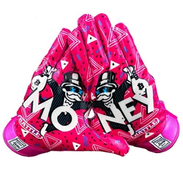 Battle Sports Money Man Ultra-Stick Football Receiver Gloves for Youth