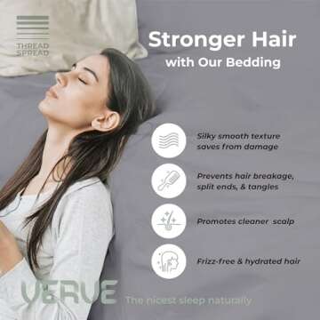 THREAD SPREAD 80% Cotton, 20% Viscose Derived from Bamboo Sheets Queen - 4 Piece Bamboo Sheets for Q...