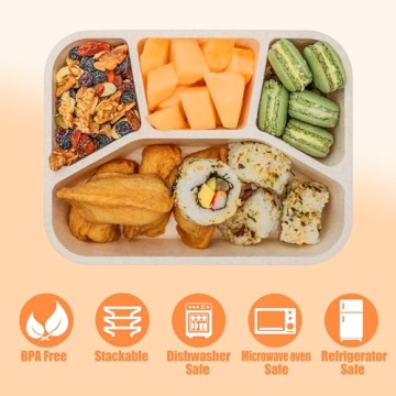 Lunchable Container - 4 Pack Bento Box for Kids and Adults