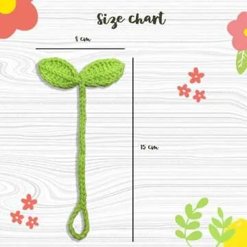 PIDELIGHT Lucky Handmade Knitted Crochet Leaf Sprout - Multi-Functional Crochet Accessories with DIY Craft Cotton Yarn, Ideal Corner Bookmark for Bookworms, Headphone Accessory and Cable Tie