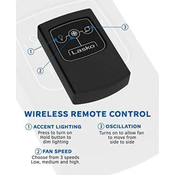 Lasko 4890 Elegant Living Fan with Remote Control-Features Accent Lighting and Widespread Oscillation-Perfect for Outdoor Patios, Decks, or Balconies, Brown