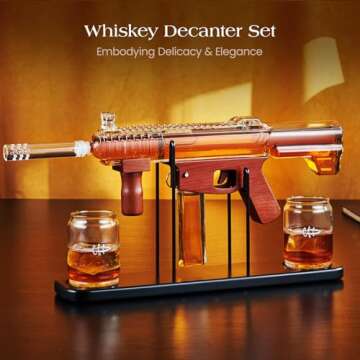 Gifts for Men Dad, Kollea Pistol Whiskey Decanter Set, Liquor Decanter with Bullet Shot Glass, Cool ...