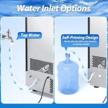 Commercial Ice Maker with Self-Cleaning and Large Capacity