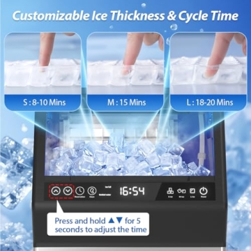 Commercial Ice Maker with Self-Cleaning and Large Capacity