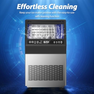 Commercial Ice Maker with Self-Cleaning and Large Capacity