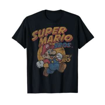 Super Mario Bros Vintage Poster T-Shirt - Retro Gaming Style