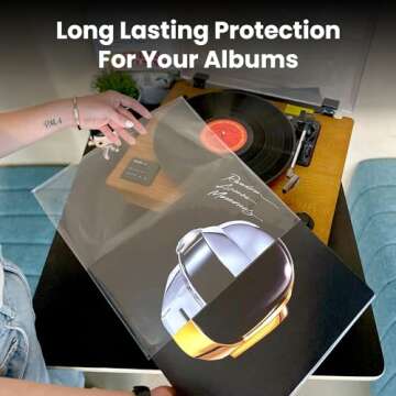 100 Vinyl Record Sleeves - Crystal Clear, 3Mil Thick Protection for LPs