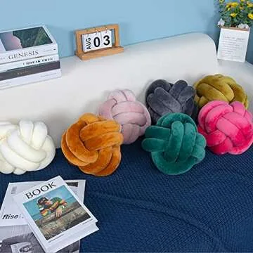 FPYWO Knot Ball Pillow Hot Pink Knot Pillow, Hot Pink Knot Pillow, Knot Throw Pillow, Handmade Plush Pillow Cushion for Bedroom, Sofa, Couch