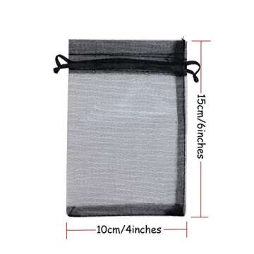Volanic 100PCS 4X6 Inch Sheer Organza Bags Gift Candy Bag for Jewelry Party Wedding Favor Gift