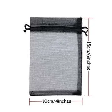 Volanic 100PCS 4X6 Inch Sheer Organza Bags Gift Candy Bag for Jewelry Party Wedding Favor Gift