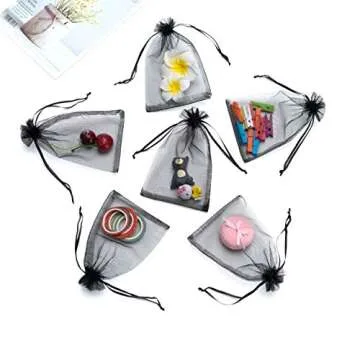 Volanic 100PCS 4X6 Inch Sheer Organza Bags Gift Candy Bag for Jewelry Party Wedding Favor Gift