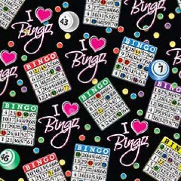 ABS Novelties I Love Bingo Black Pattern Double Cushion Black