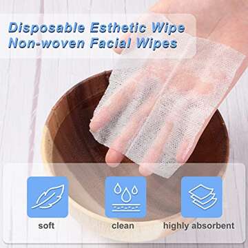 Maxcheck 300 Pcs 4x4 Disposable Esthetic Wipes 4 Ply Aesthetic Wipe Lint-free Esthetician Wipes Facial Squares Esthetic Wipe Non Woven Esthetician Supplies for Spa Facials Makeup Product Application