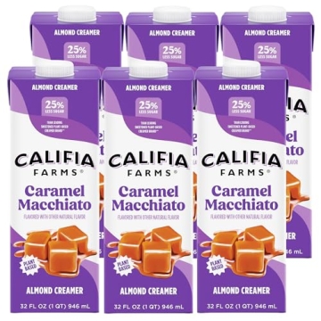 Califia Farms - Caramel Macchiato Almond Milk Coffee Creamer, 32 Fl Oz (Pack of 6) - Dairy Free, Veg...