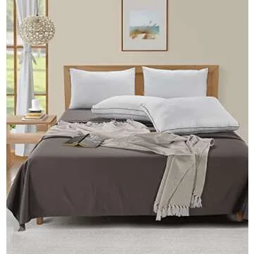 LANE LINEN Pillows Standard Size Set of 4 (20"x26") - Soft Gusseted Bed Pillow for Back, Stomach or ...