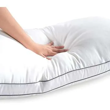 LANE LINEN Pillows Standard Size Set of 4 (20"x26") - Soft Gusseted Bed Pillow for Back, Stomach or Side Sleepers - Hotel Quality Down Alternative Standard Pillows Pack of 4 - White