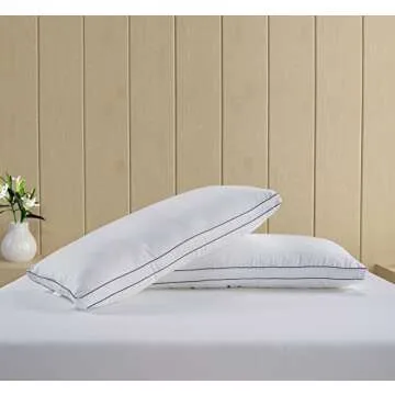 LANE LINEN Pillows Standard Size Set of 4 (20"x26") - Soft Gusseted Bed Pillow for Back, Stomach or Side Sleepers - Hotel Quality Down Alternative Standard Pillows Pack of 4 - White