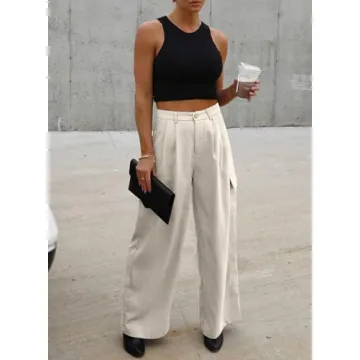 Dokotoo Elegant Wide Leg Dress Pants for Women