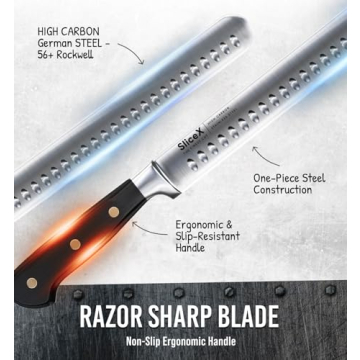 SliceX Brisket Knife Premium German Steel BBQ Gift