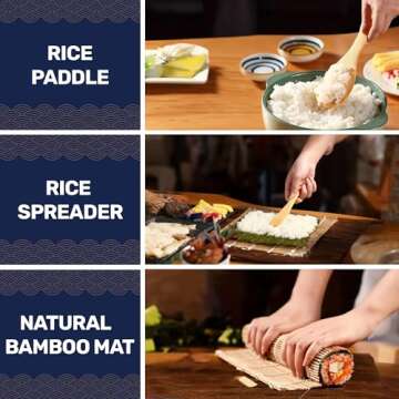 Sushi Making Kit For Beginners - 20 Pieces In 1 Sushi Kit, Sushi Bazooka, Chopsticks, Onigiri Mold, Rice Puddle, Bamboo Mats, Great For Sushi Lovers
