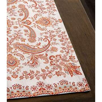 Maison d' Hermine Placemats 100% CottonSet of 4 Dinner Placemat, Decorative Washable Cloth Placemat, Dining, Buffet Parties & Camping, Cachemire - Thanksgiving/Christmas