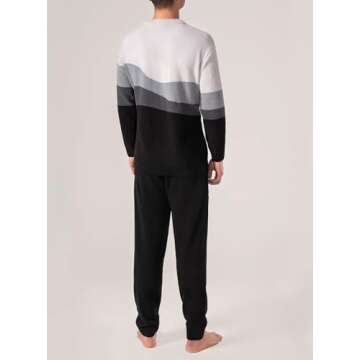 DAVID ARCHY Men's Ultra-Soft Fleece Pajamas Set - Lightweight & Breathable Sleepwear with Pockets