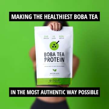 Boba Tea Protein Matcha Latte - 25g Grass-Fed Protein Isolate Powder