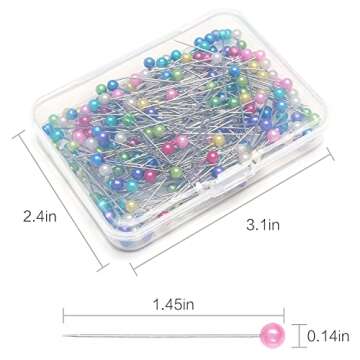 iminoo 200 pcs Multicolor Sewing Pins Plastic Head Straight Pins Craft Positioning Pins Fixed Sewing...